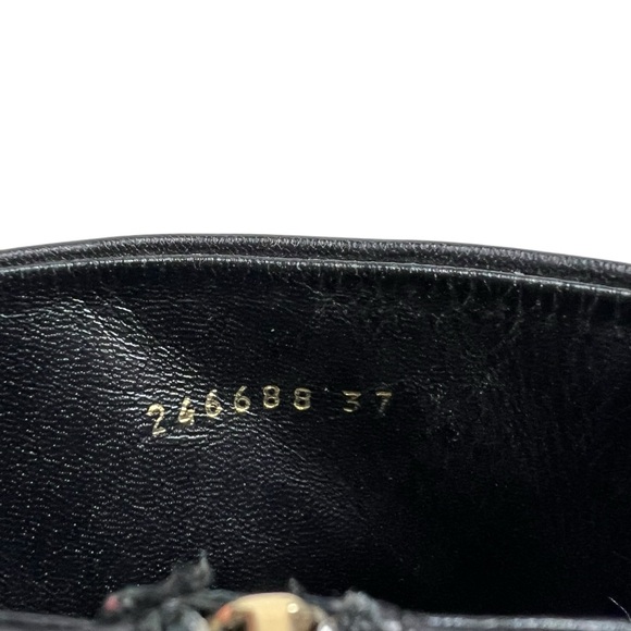 Authentic Gucci 246688 Black Leather Zip Up Ankle Boots Heeled Sz 37 EU / US 7 - Picture 9 of 14